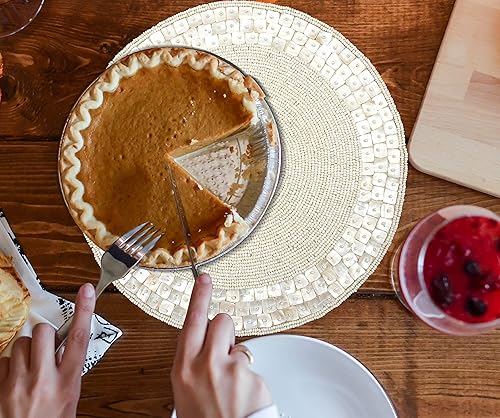 Miniatura 8 de Lightnpro - Cargador individual redondo con cuentas a mano, tapete Seacell decorativo marfil de 13 pulgadas para mesa de comedor, decoración de mesa