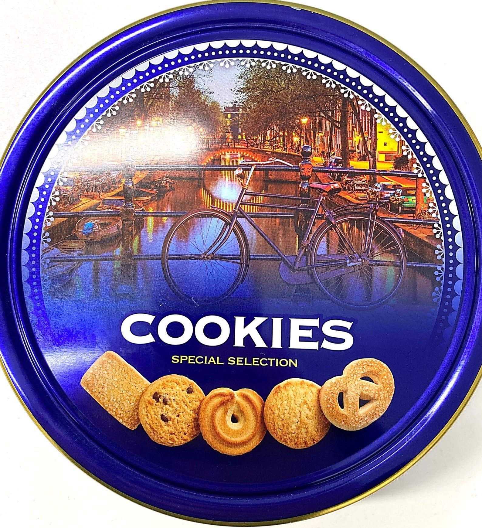 Butter Cookies Assortment in City Themed Gift Tin 454g - 16 Ounce