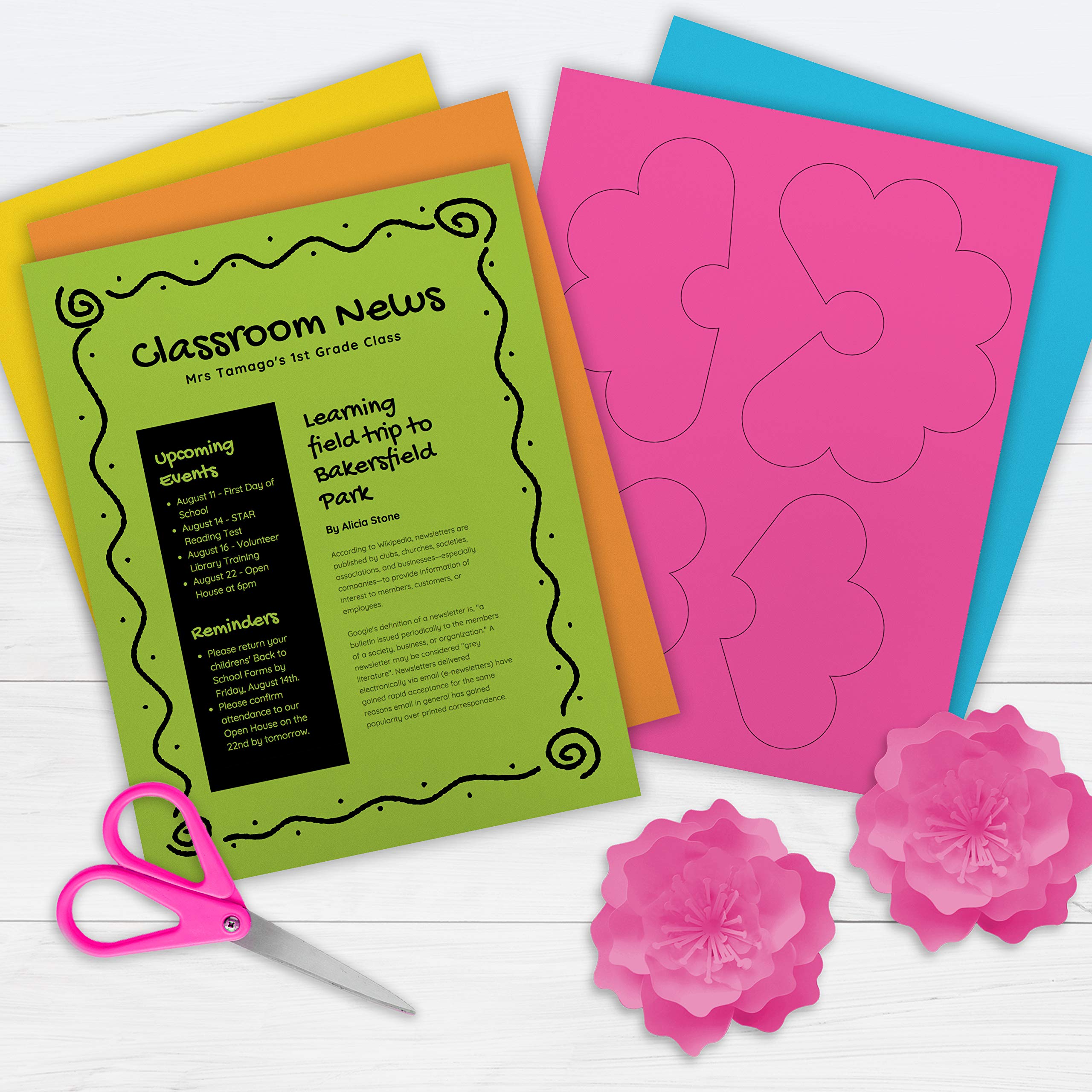 Printworks Neon Colored Paper, 24 lb, 5 Assorted Florescent Colors, FSC  Certified, 100 Sheets, 8.5 x 11 Inch (00579) : Amazon.com.au: Home