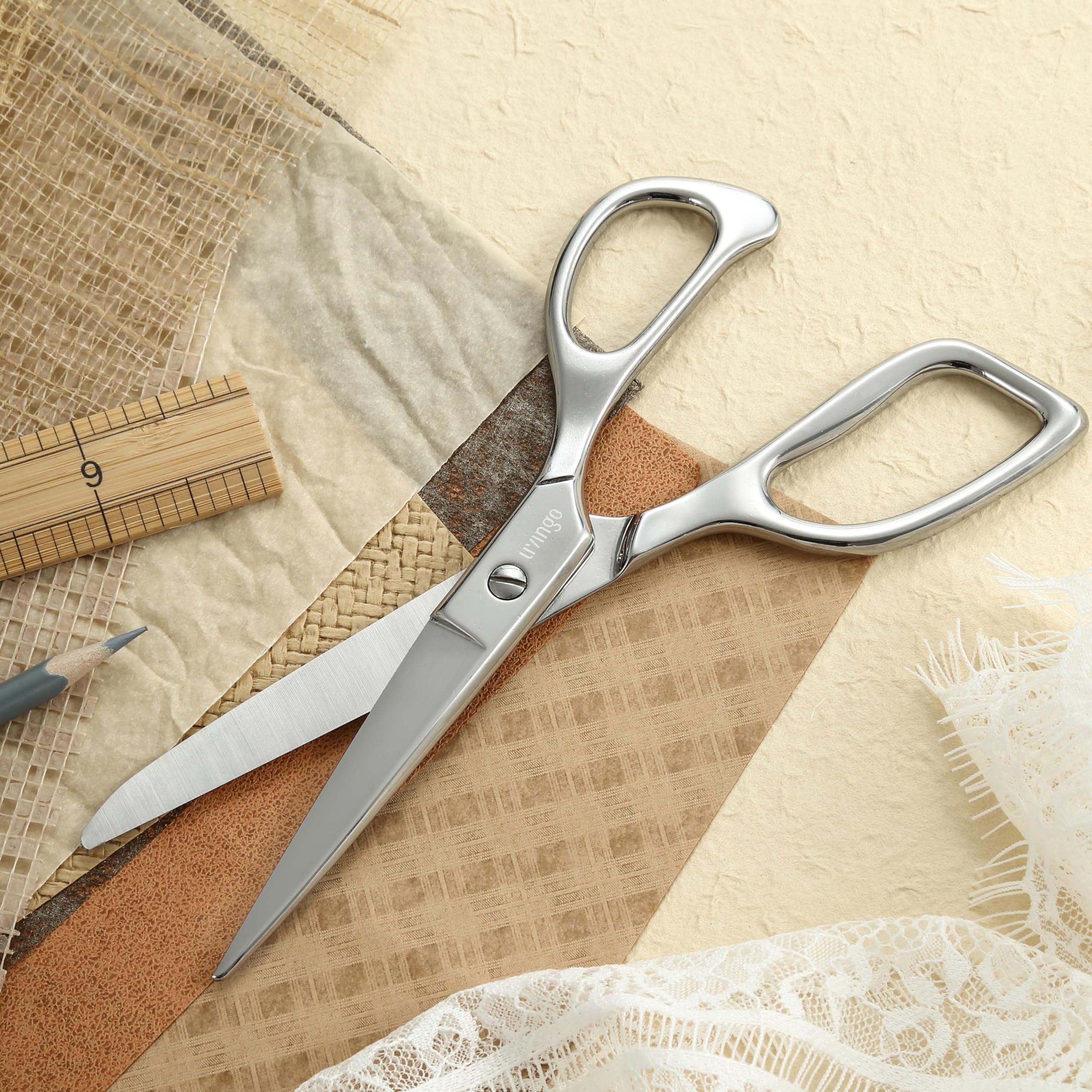 LIVINGO Sharp Dressmaking Scissors, 7" Forged All Stainless Steel Heavy Duty Sewing Shears - Image 4