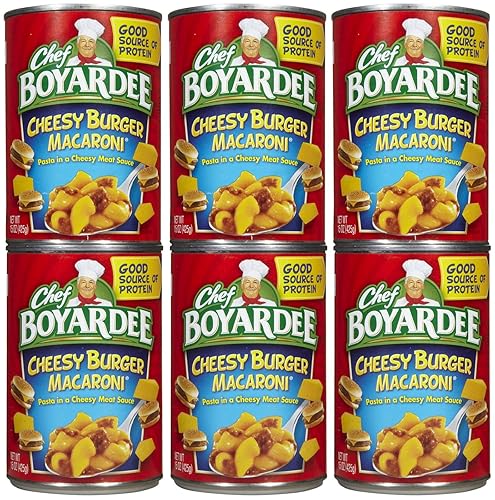 Chef Boyardee, Macarrones con hamburguesa con queso, lata de 15 onzas (paquete de 6)