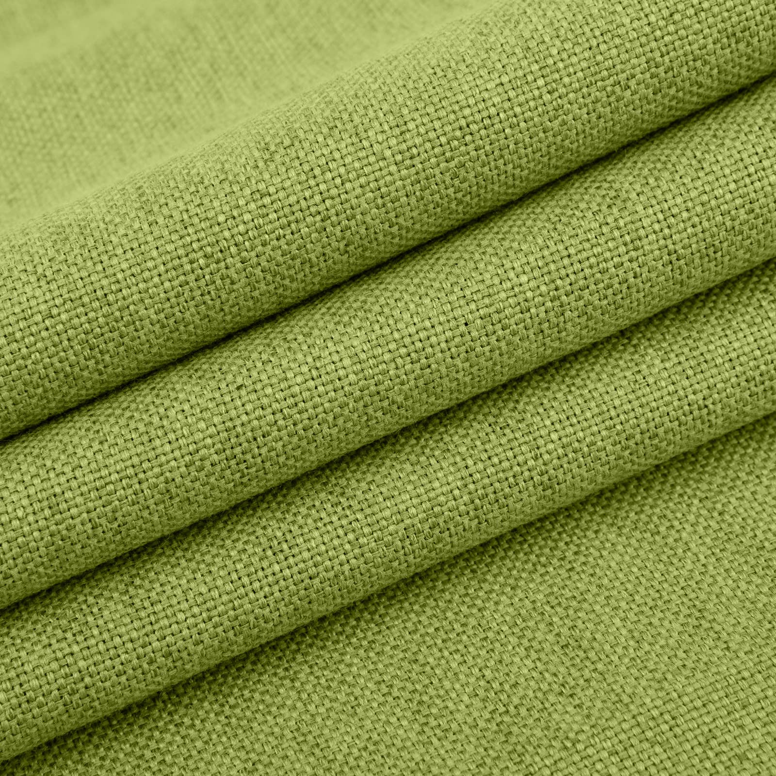 Chemin De Table Blanc-Vert Réversibles Effet Lin Impermeable Elégante