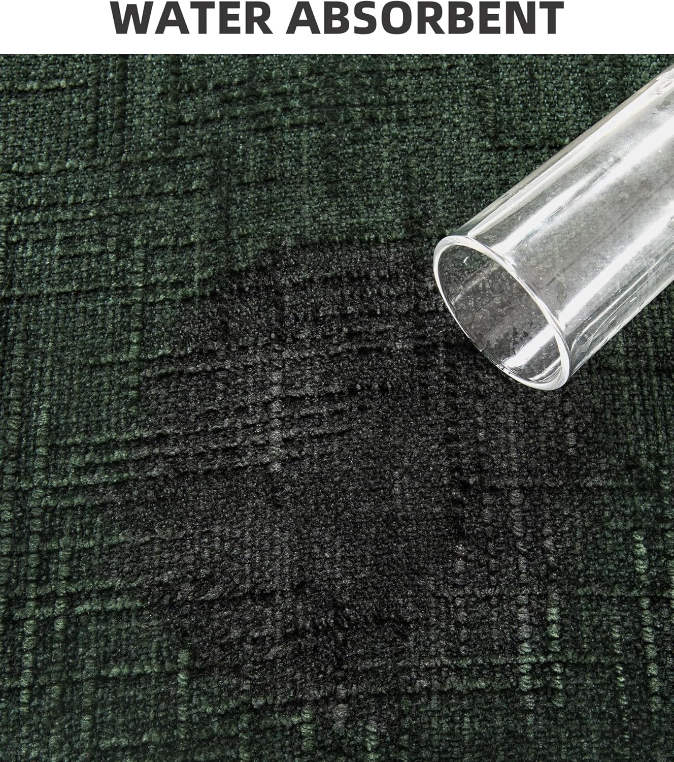 YIHOUSE Bathroom Rug Set 3 Piece Green, Non Slip Bath Mats Sets of 3 Quick Dry, Absorbent Washable Thin Bathroom Rugs Fit Under Door for Elder, Sink, Laundry - Image 3