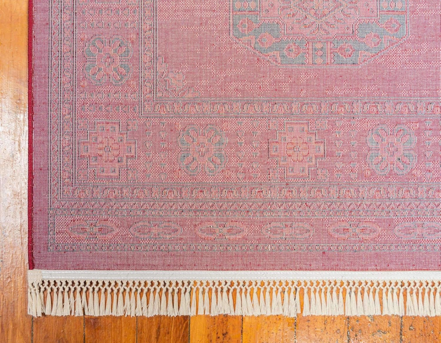 Unique Loom Tekke Collection Alfombra tradicional saturada tradicional sobre teñida, 8 pies 0