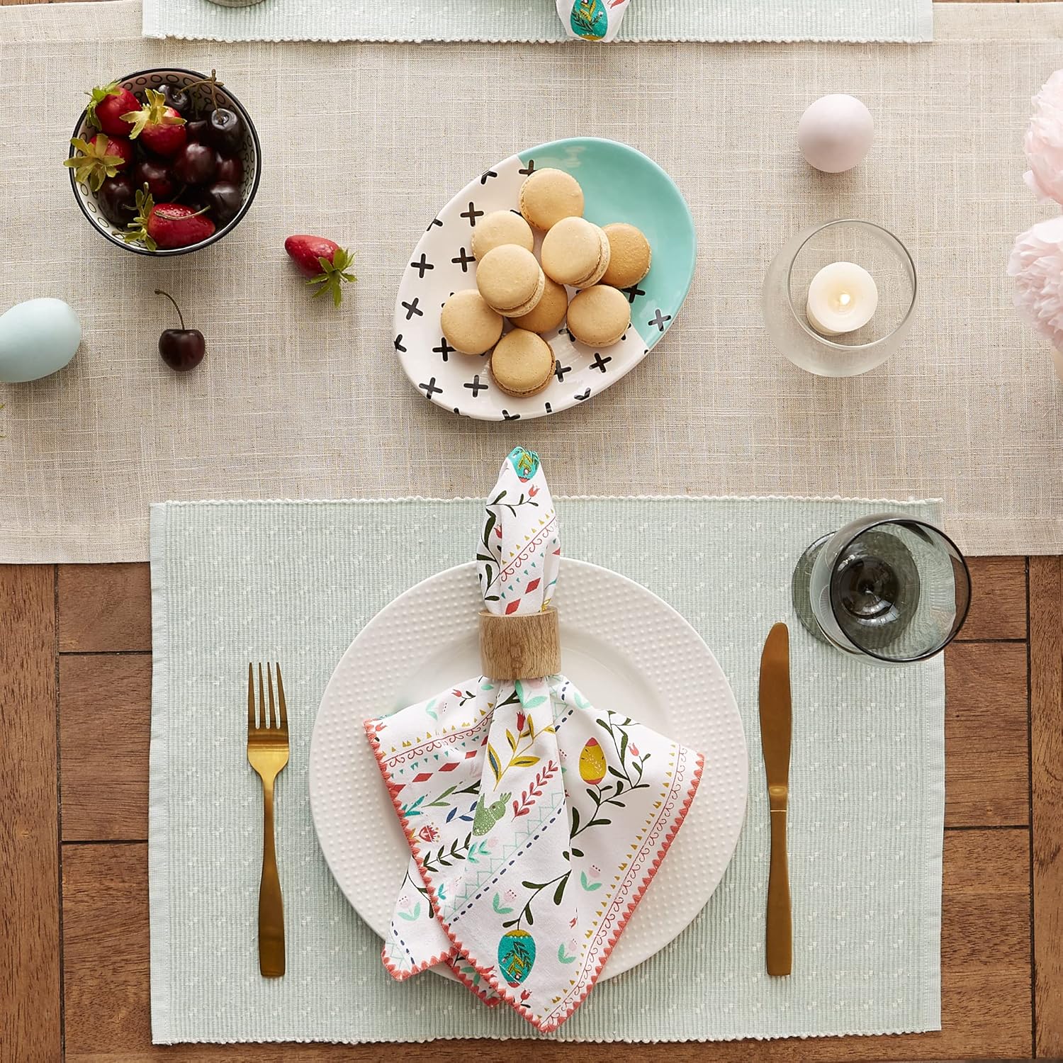 DII Cottontail Cottage Spring Tabletop Collection, 13x19, Misty Blue