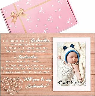 Godmother Proposal Gift-Will You be my Godmother-Picture Frame Gift-Godmother Photo Frame Keepsake From Godchild-Baptism Gift for Godmother-Mother's Day Birthday Christmas Gift for Godmother