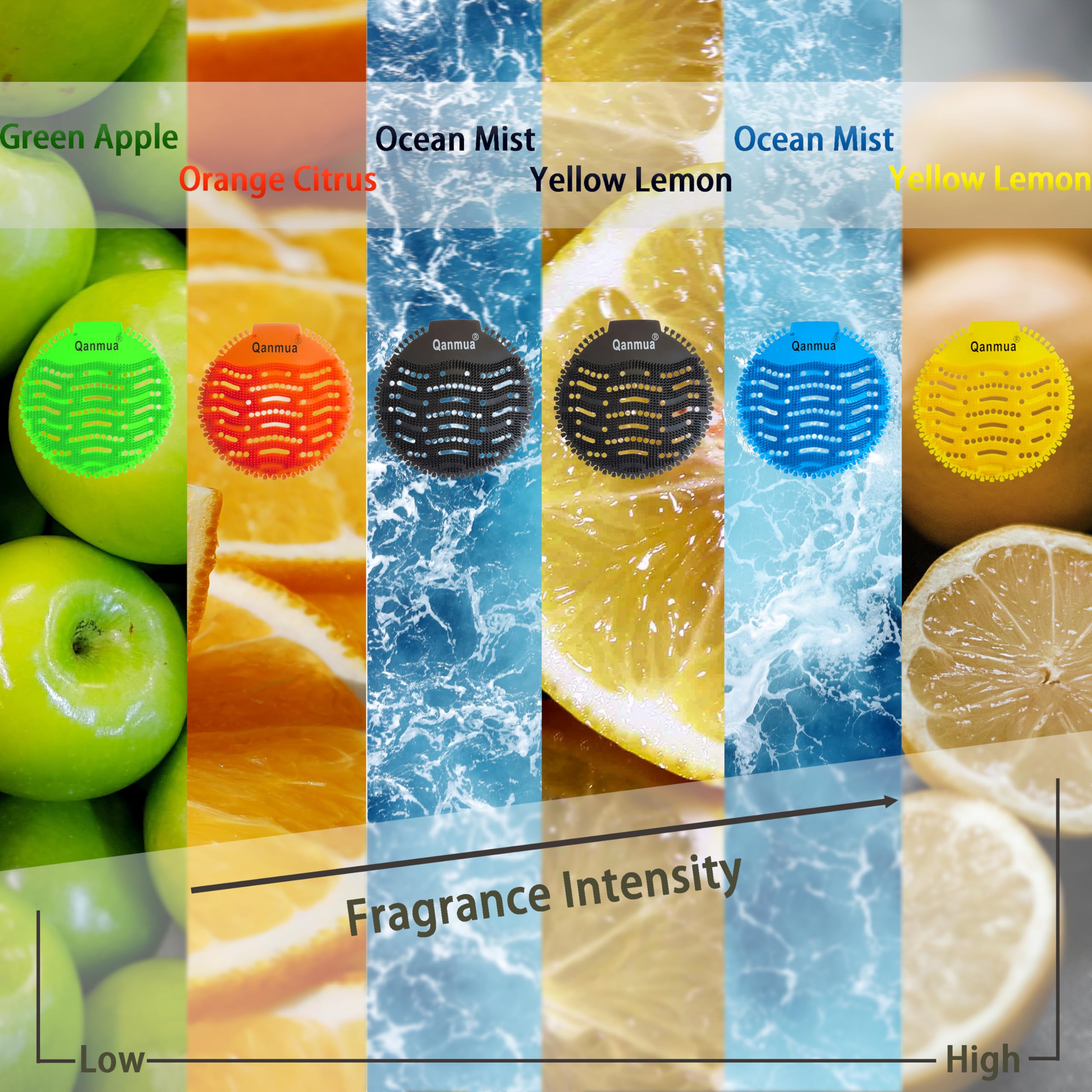 Qanmua 10 pezzi Schermi per orinatoi, tappetini per orinatoi Tappetino per deodorare gli orinatoi, schermo per orinatoi per alberghi uffici ristoranti e scuole Anti-spray e Anti-odore Blu