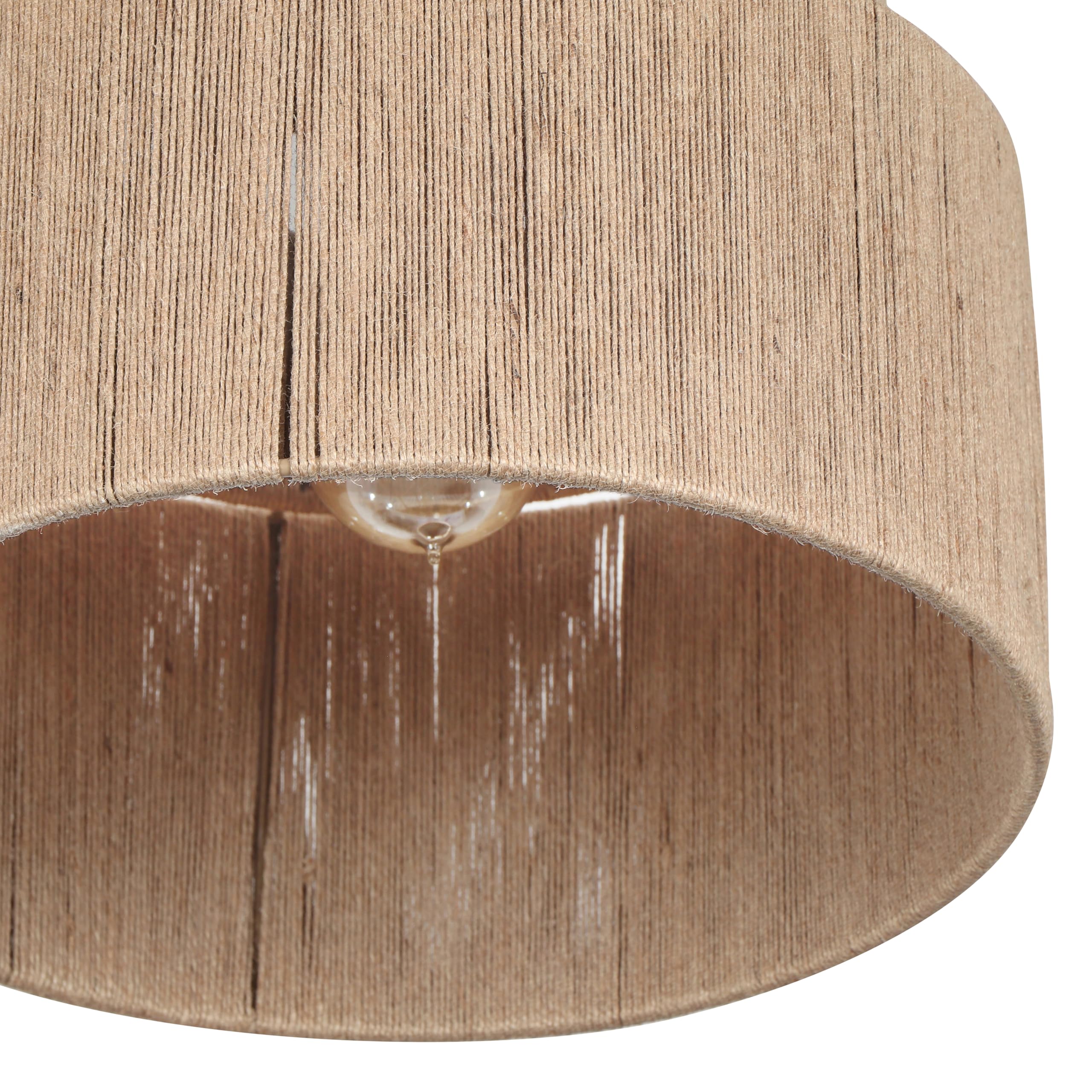 Trio Leuchten Lámpara de techo SMILLA 666800136, metal beige, pantalla de yute natural, exc. 1x E27