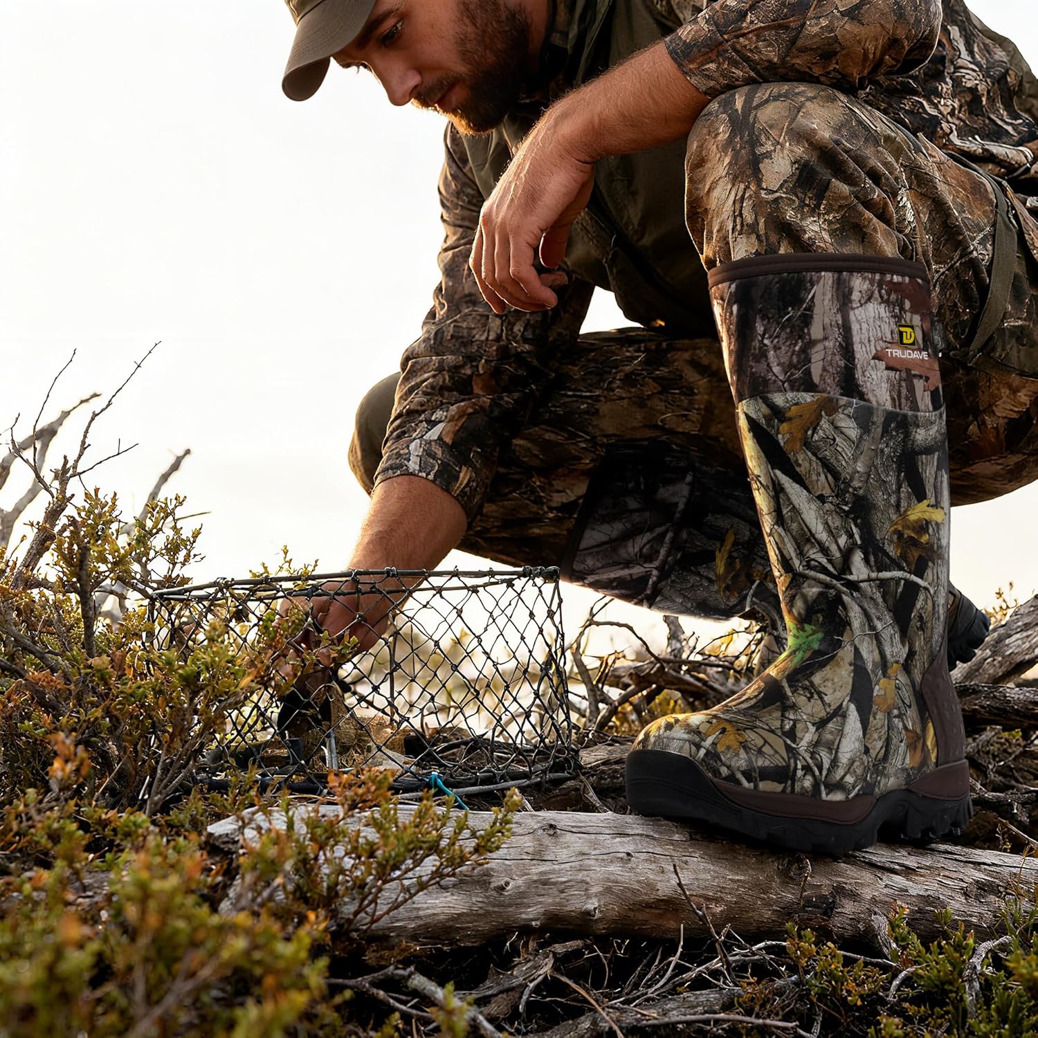 Trudave Hunting Boots for Men - 6mm Neoprene Camo Insulated And Waterproof Rubber Boots with Steel Shank(800GRAM) - Image 2