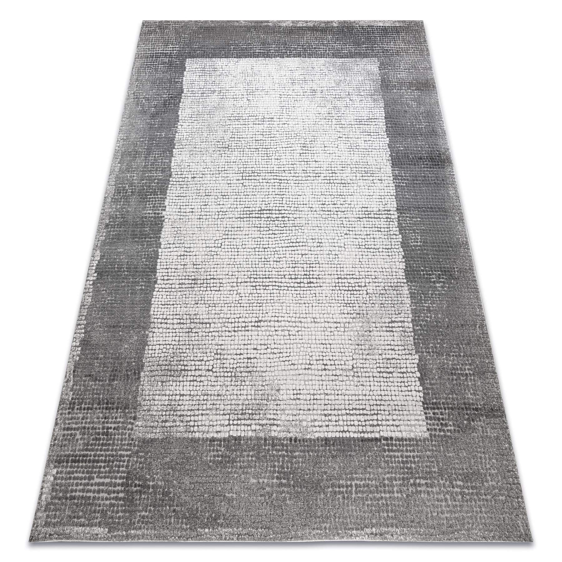 Tapis de salon vintage crème et gris pour chambre cocooning 140x190 cm