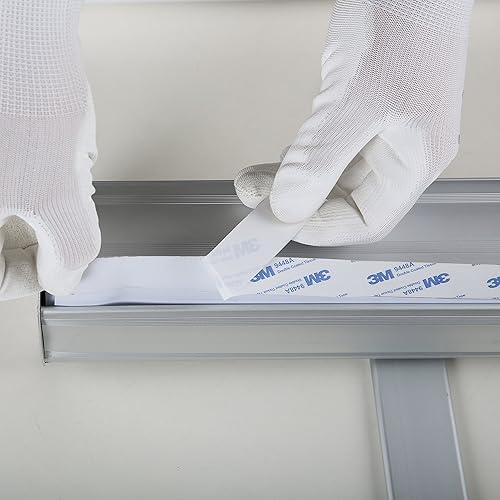 Miniatura 4 de M&T Displays Super Eco - Pancarta retráctil enrollable para colocar en el suelo de 48 x 78.75 pulgadas, perfil de aluminio plateado con bolsa de