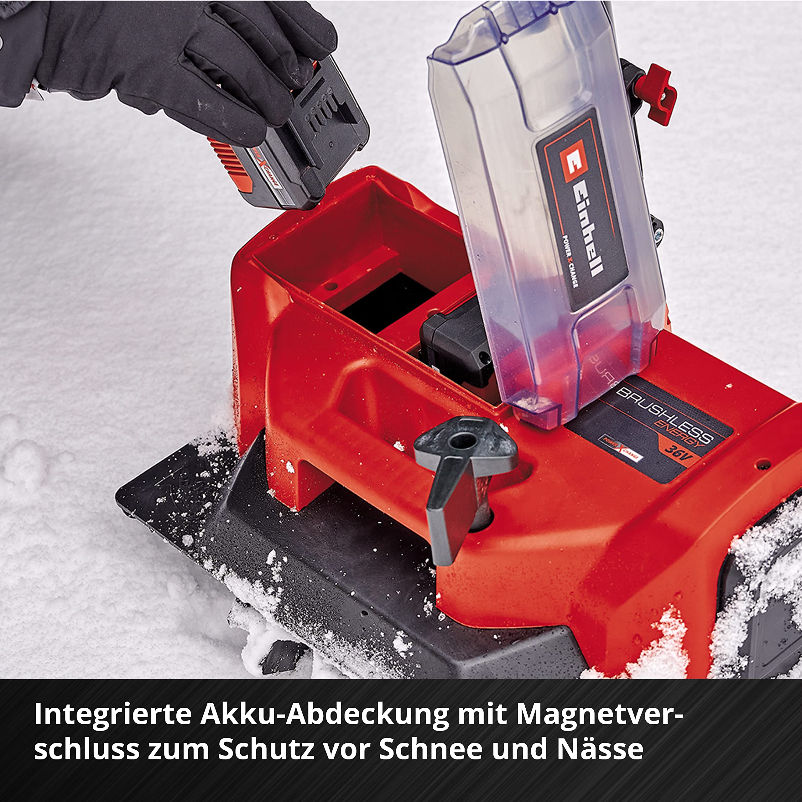Einhell Akku-Schneefräse GE-ST 36/40 Li E Power X-Change (Li-Ion, 36 V, Arbeitsbreite 40 cm, max. Schneehöhe 20 cm, inkl. Akku und Ladegerät)