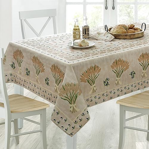 Miniatura 3 de Home Bargains Plus Provence - Mantel de tela francesa de trigo y aceitunas, para interiores y exteriores, resistente a las manchas y al agua, mantel