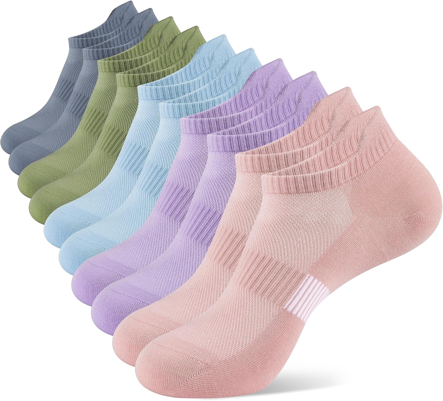 YOJOOM Socks for Women Ankle Athletic Socks Cotton Cozy Casual Womens Low Cut Socks 5 Pairs