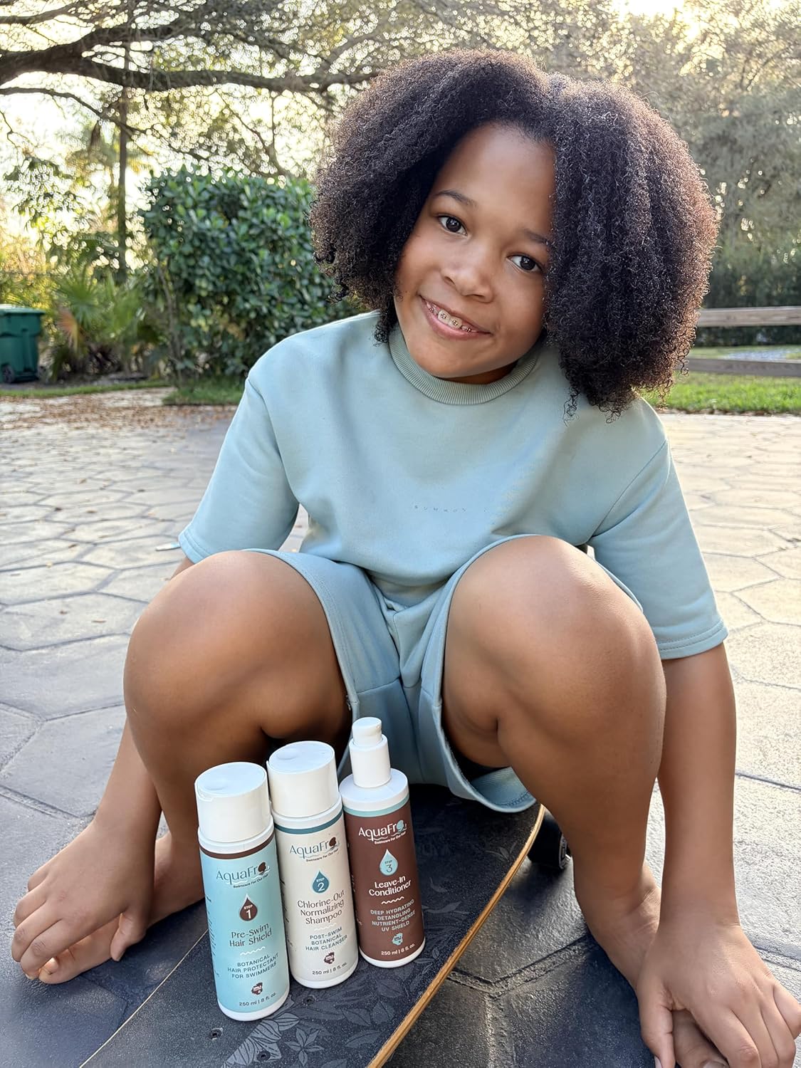 AquaFro 3-Step Swim Hair Care System - Pre-Swim Hair Shield, Chlorine-Out, Normalizing Shampoo and Leave-In Conditioner.
