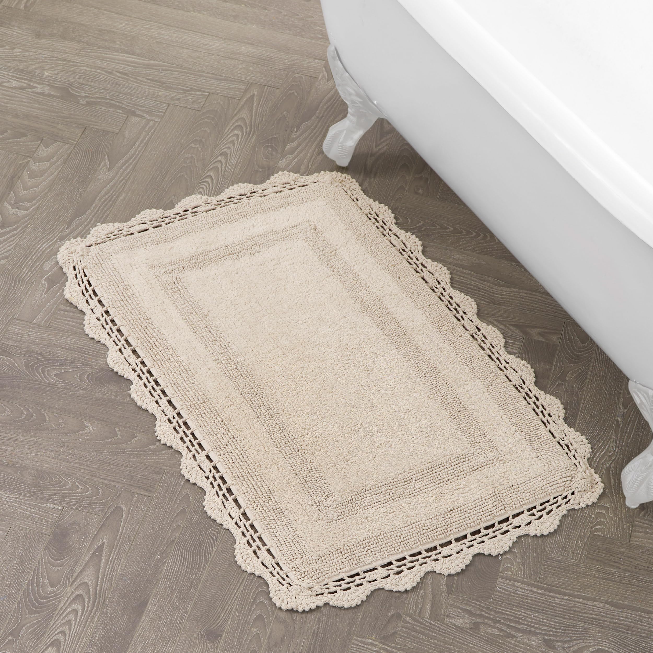 Amazon.com: Laura Ashley Absorbent Bath Mat Reversible Crochet