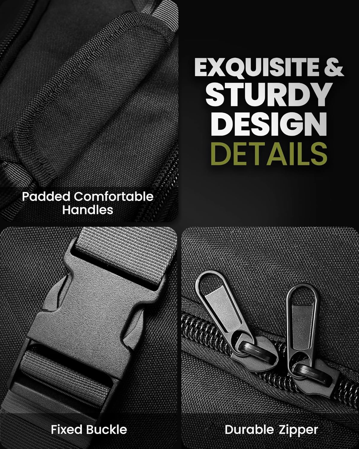 OutdoorMaster Padded Golf Travel Bag with Reinforced Wheels, 900D Heavy Duty Oxford Wear-Resistant and Waterproof Golf Travel Case, Soft-Sided Golf Club Bag, Shoes and Accessories Compartment - Image 5