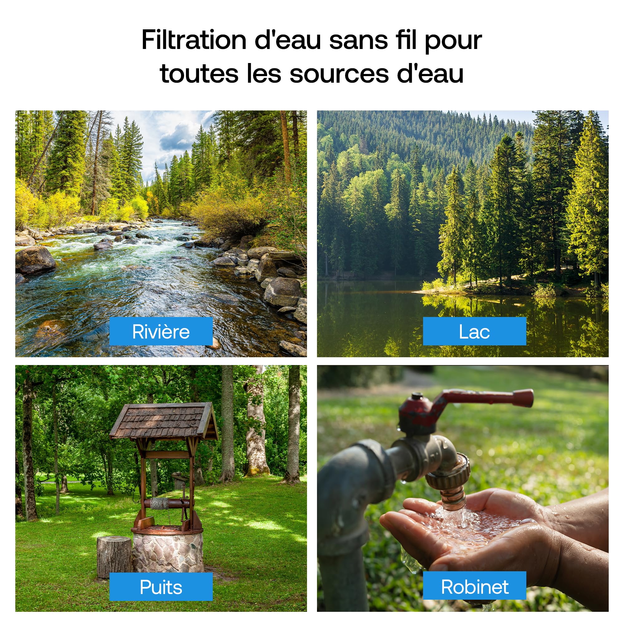 Weeplow® Venus ECO - Système de Filtration d'Eau par Gravité 5.6L Litres AISI 304 avec 2 Eléments de Purification O'Pure 2 Et Robinet 100% Inox (Inox, 5.6L ECO)