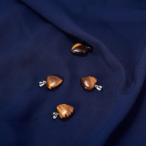 Miniatura 4 de 10 colgantes de cristal natural de ojo de tigre de Airssory en forma de corazón para mujeres, adultos, niñas, joyas, manualidades, collar, 0.906 x