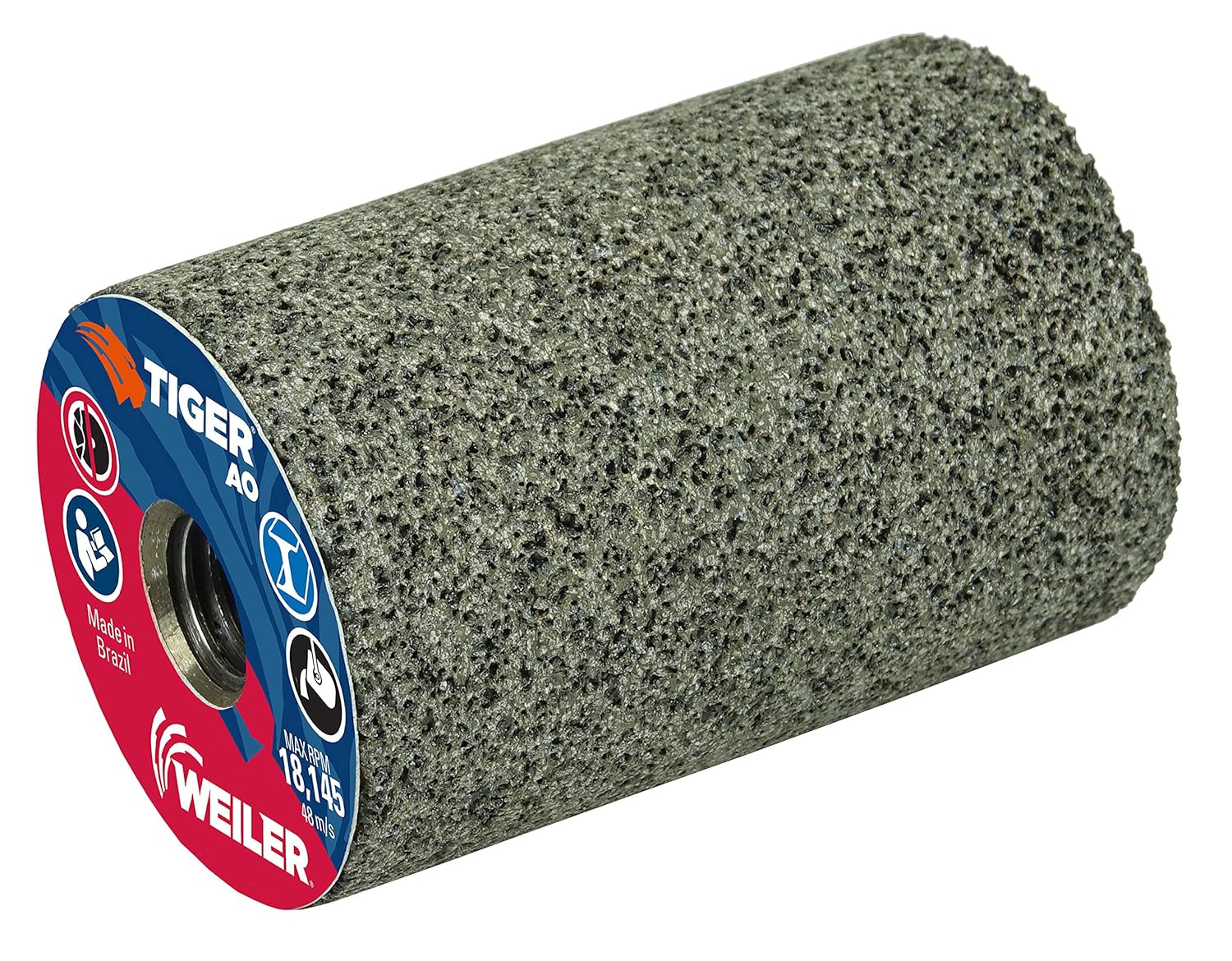Weiler 68323 Tiger AO Type 18 Flat Tip Portable Grinding Plug, A24-R, 2" X 3" X 5/8-11, (Pack of 12)