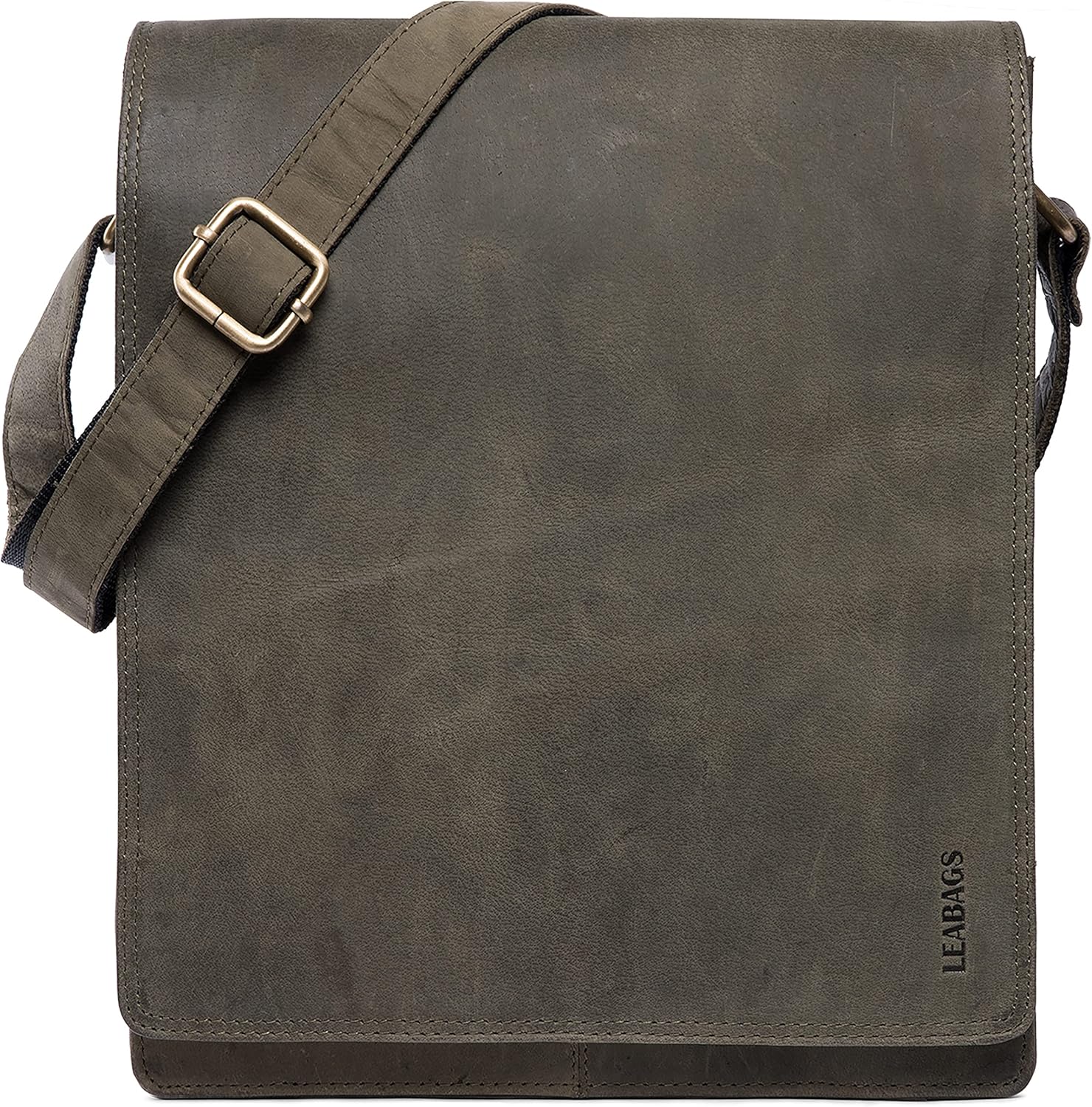LEABAGS London lederen schoudertas I laptoptas tot 13 inch I koerierstas gemaakt van echt buffelleer in vintage look I schoudertas I werktas I 26x8x31cm I Nootmuskaat LEABAGS London lederen schoudertas I laptoptas tot 13 inch I koerierstas gemaakt van echt buffelleer in vintage look I schoudertas I werktas I 26x8x31cm I Nootmuskaat