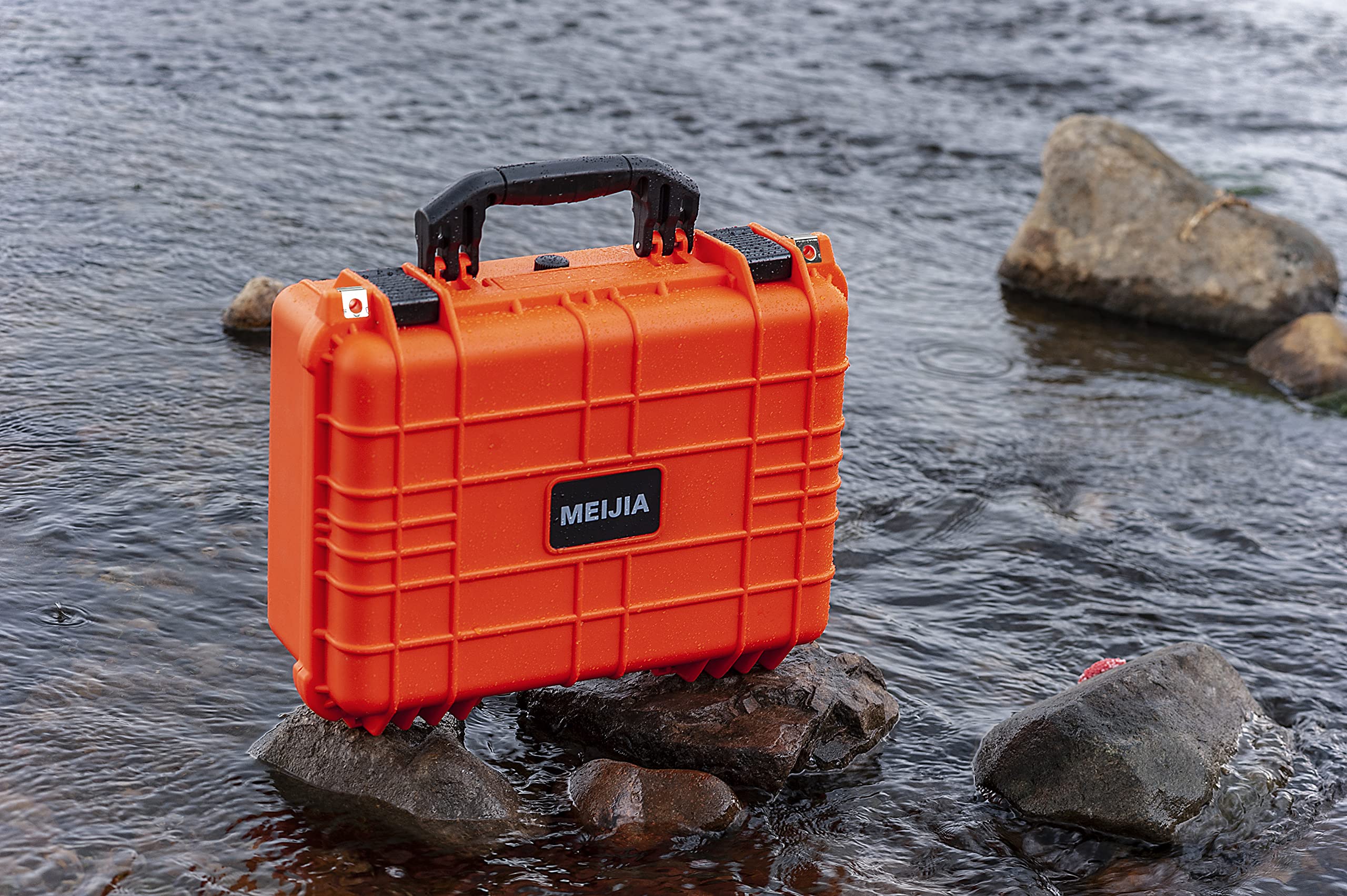 MEIJIA Funda portátil para cámara Impermeable para Todo Tipo de Clima con Espuma de Ajuste Personalizable, Apto para Drones, cámaras, Equipos, Pistolas, 16 x 13 x 6.8 Pulgadas