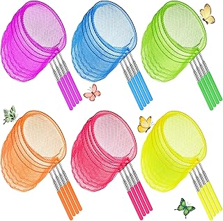 24 Pcs Kids Telescopic Butterfly Fishing Nets Insect Net Bug Net Insect Catching Nets Outdoor Tools for Catching Butterfly Insects Bug Fish Ladybird Nets, Extendable from 15 Inch to 34 Inch