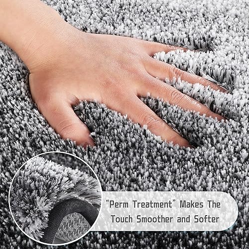 Miniatura 4 de Yimobra Tapete de baño de microfibra absorbente de felpa suave y cómoda, extra grueso, antideslizante, lavable a máquina, tapete de baño para suelo