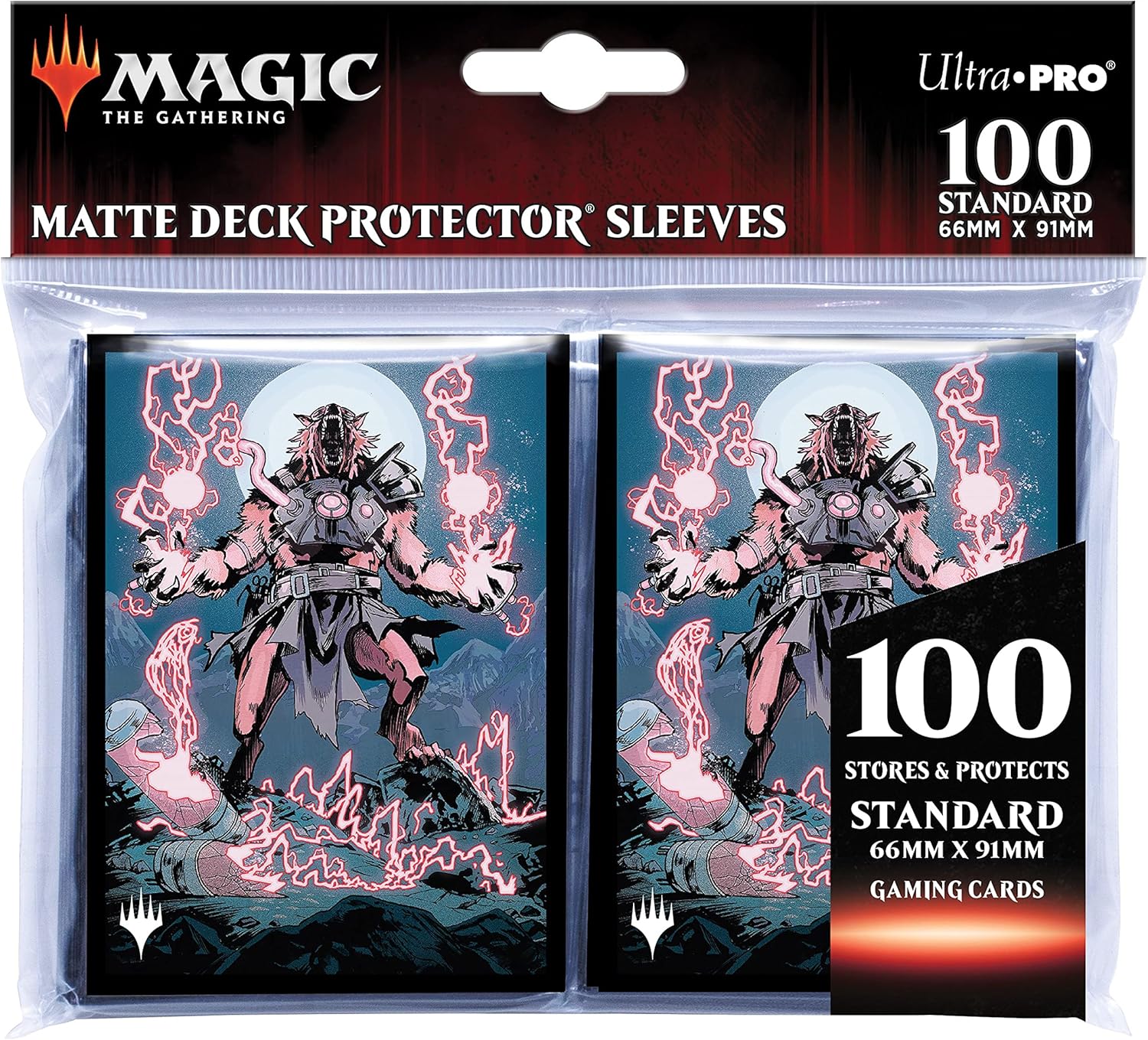 Ultra Pro Innistrad Midnight Hunt 100ct Sleeves V4 Featuring Storm-Charged Slasher for Magic: The Gathering