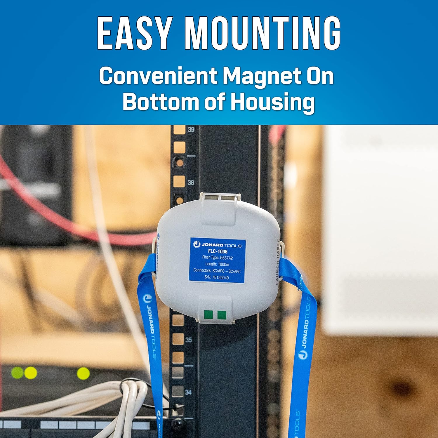 Jonard Tools FLC-1006 Singlemode Fiber Optic Launch Cable, 1000 m, SC/APC-SC/APC