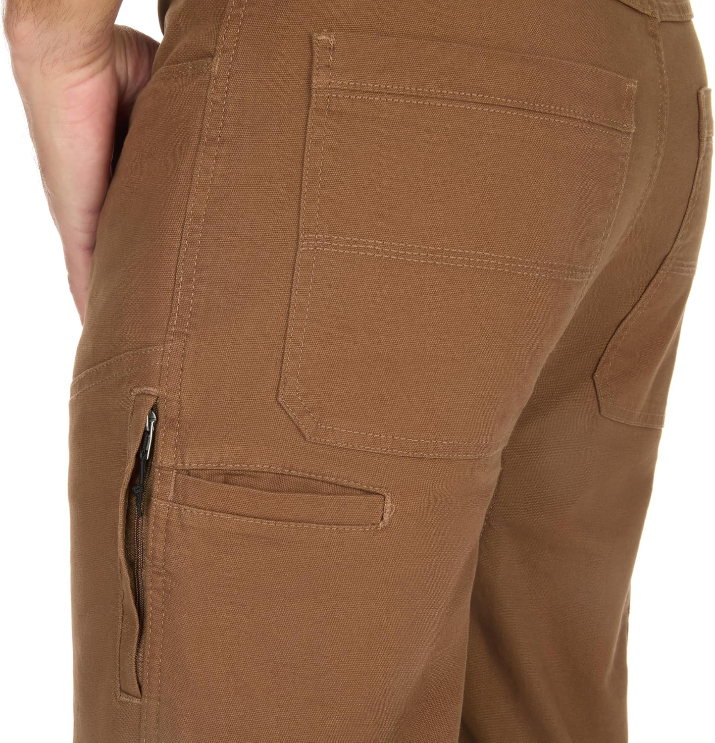 The American Outdoorsman Stretch Cotton Canvas Hiking Work Pants - Relaxed Fit with Utility Loop & Tool Pockets (Copper, 36/32)