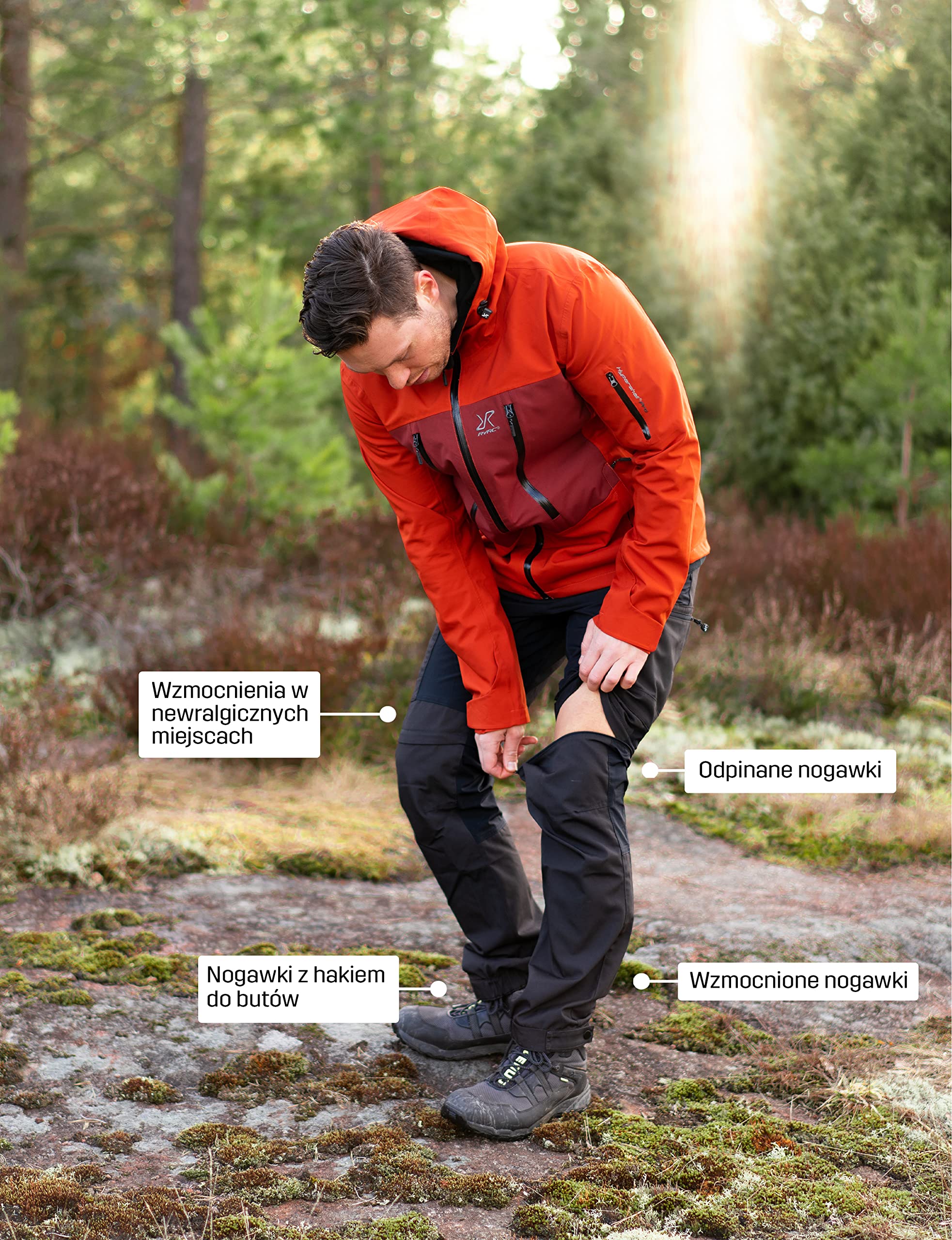 RevolutionRace RVRC GP Pro Zip-Off Pants Męskie, Solidne, oddychające, dające się zamienić w szorty spodnie do wszelkich aktywności na świeżym powietrzu