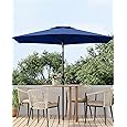 7.5FT Outdoor Patio Umbrella, Outdoor Table Umbrella, Market Umbrella With Push Button Tilt and Crank, 6 Sturdy Ribs UV Protection Waterproof for Garden, Deck, Backyard, Pool, Tan