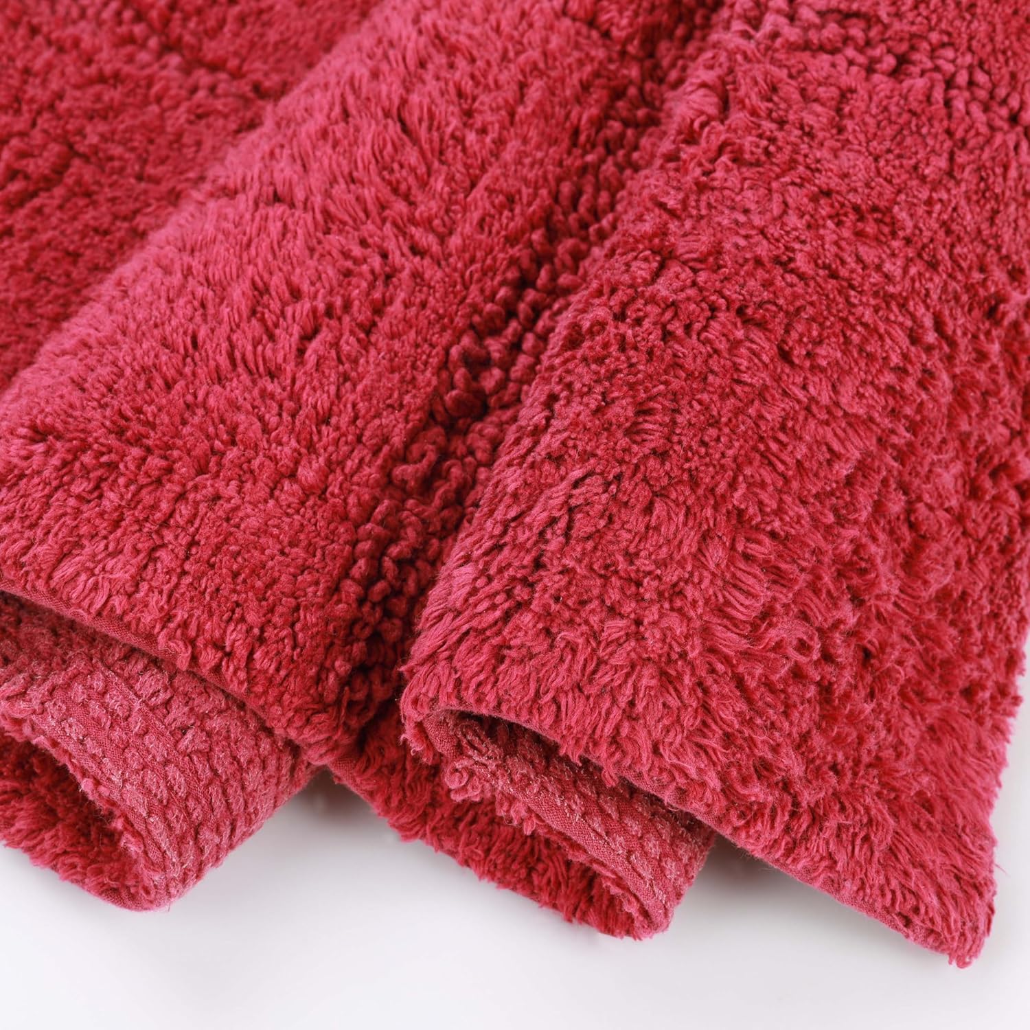 Toast Checkered Cotton 2-Piece Non-Slip Bath Rug Set