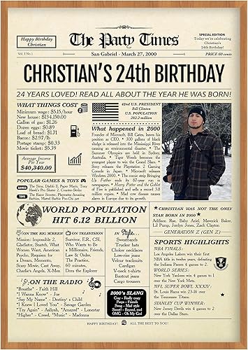 TICKLIF Decoraciones de fiesta de cumpleaños personalizadas para ella, él, niña, niño, niño, niño, hijo, hija, póster personalizado con nombre,