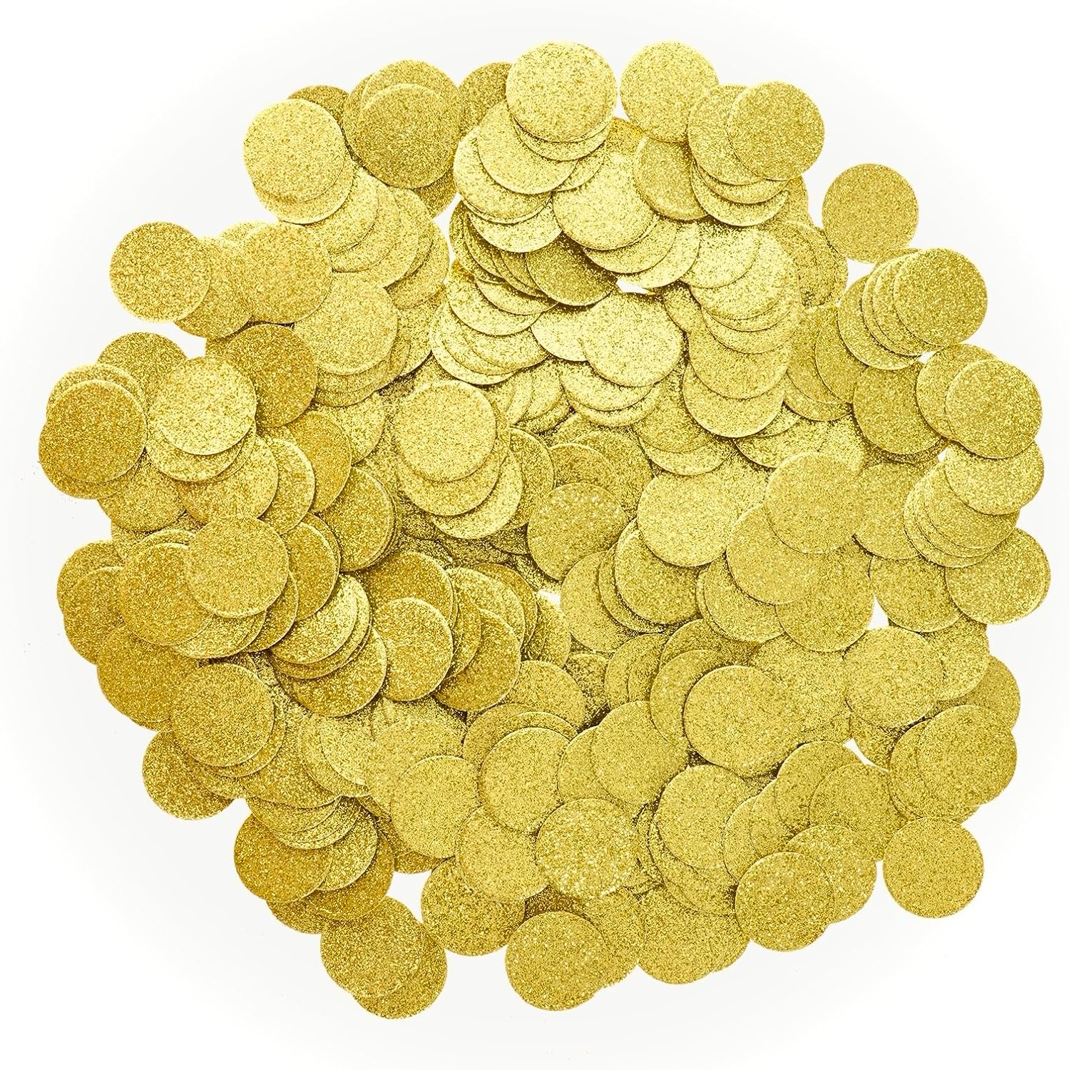 Nydotd 400pcs Glitter Paper Confetti Circles Dots Sprinkling Paper Circle Dots for Graduation Party Decorations Wedding Birthday Retirement Theme Party Table Decor (Gold Glitter)