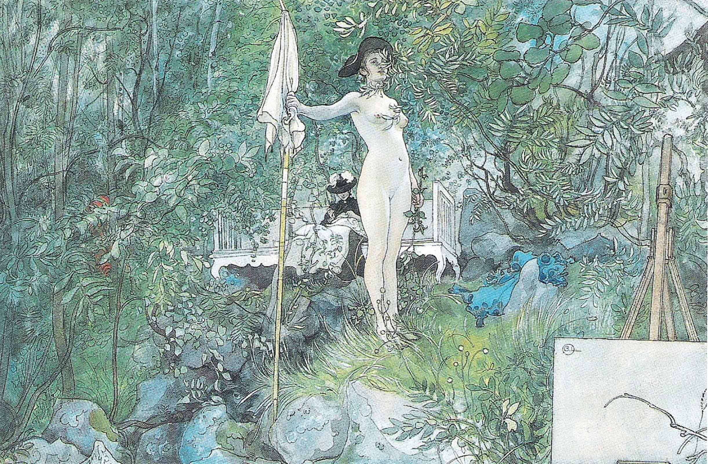 ARTXLXXBN Famous Painting Art Wall Decor Abstract Art Picture Friluft Sateljé by Carl Larsson Animal Pictures for Home Decor 60x90cm
