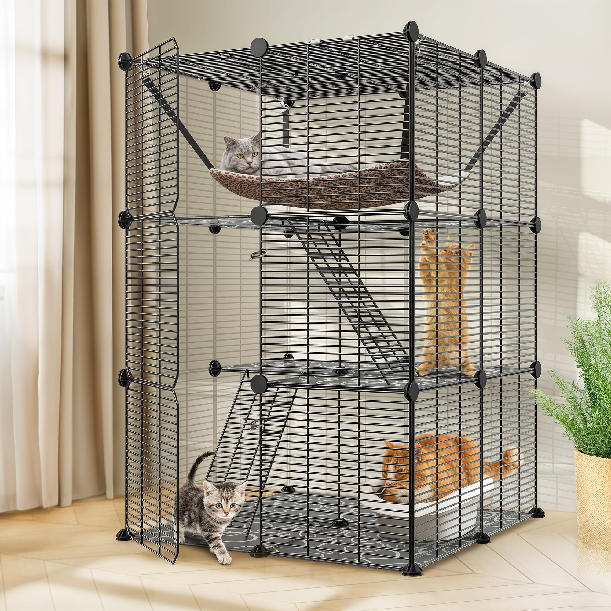 Tier Cat Cage Indoor Cat Enclosures Diy Cat Kennel Desertcart