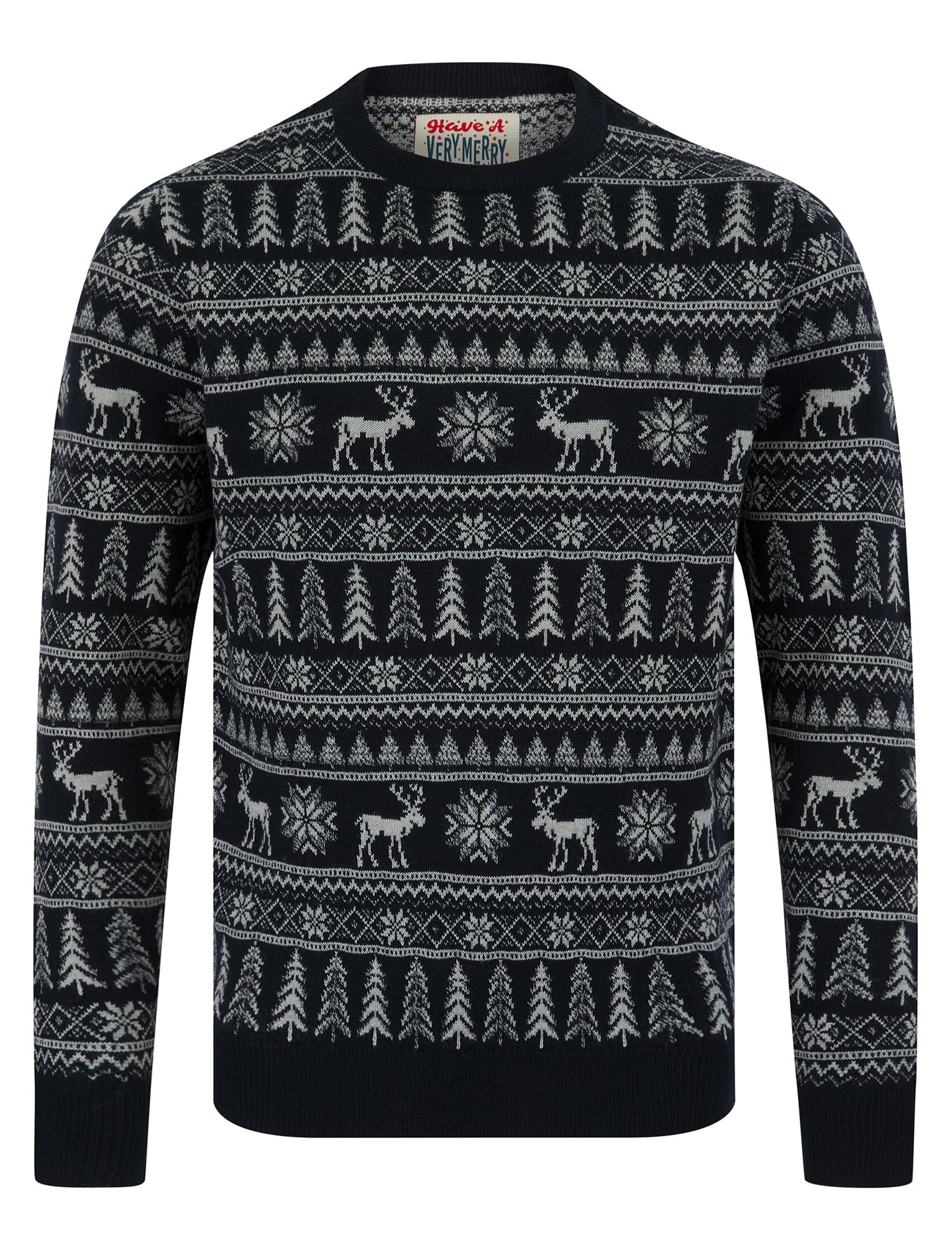 Tokyo Laundry Merry Christmas Men's Nordic Fair Isle Style Knitted Xmas Jumper