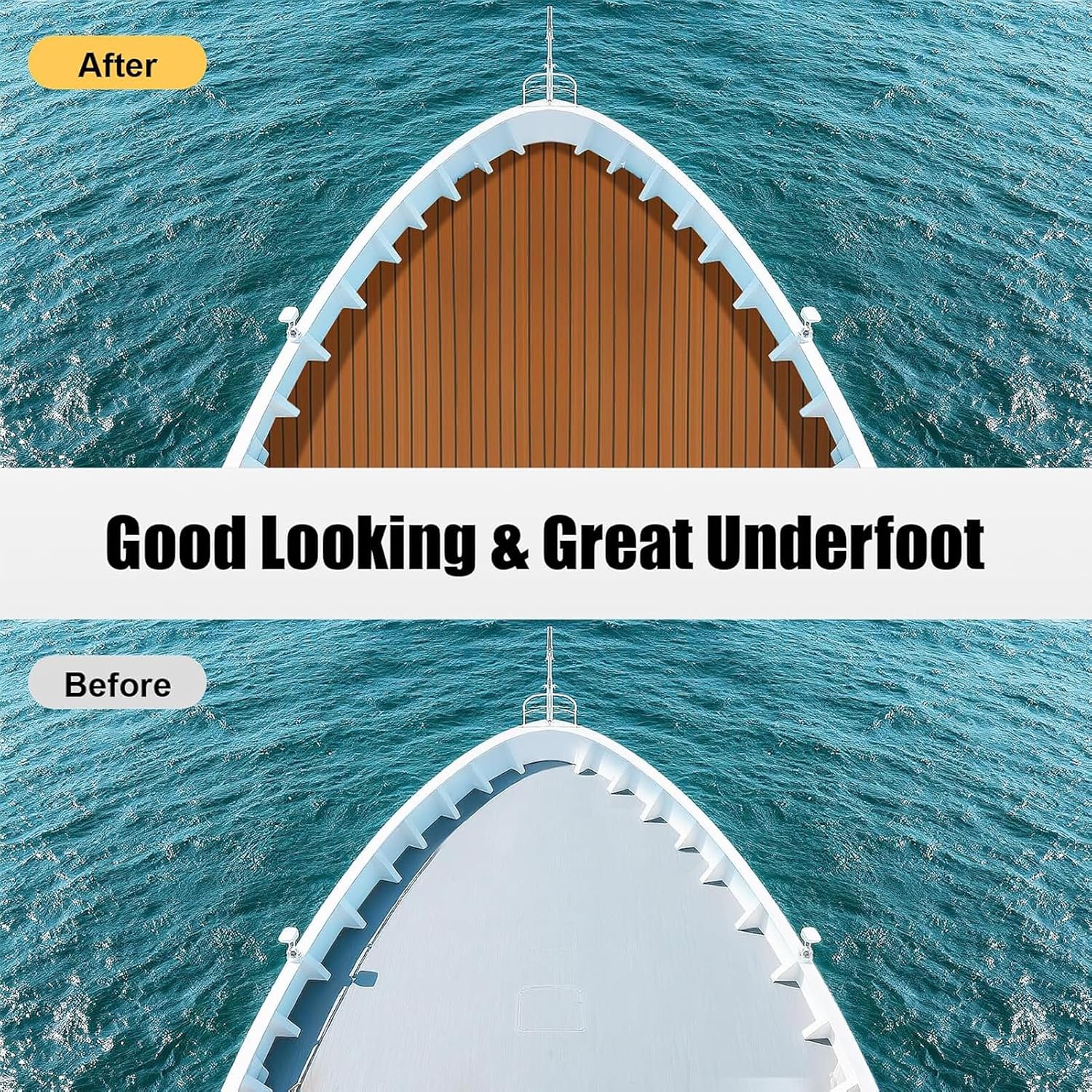 Boat Decking Sheet Self-Adhesive Marine Boat Flooring, Non-Slip EVA Boat Floor Mat for Boat Deck Yacht Motorboat Fishing Boat Surfboard Kayak,Color 7,240 * 45 * 0.6cm