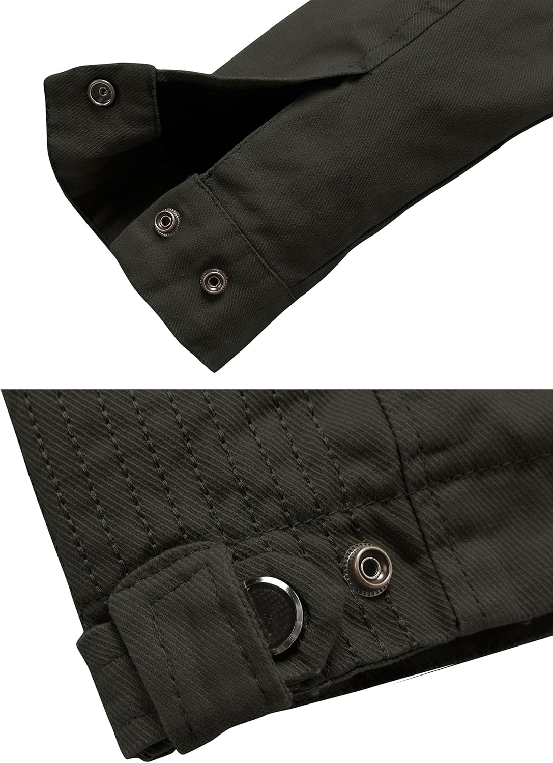 wantdo Men's Cotton Lightweight Jacket Military Jacket Casual Field Coat Windbreaker - Image 5