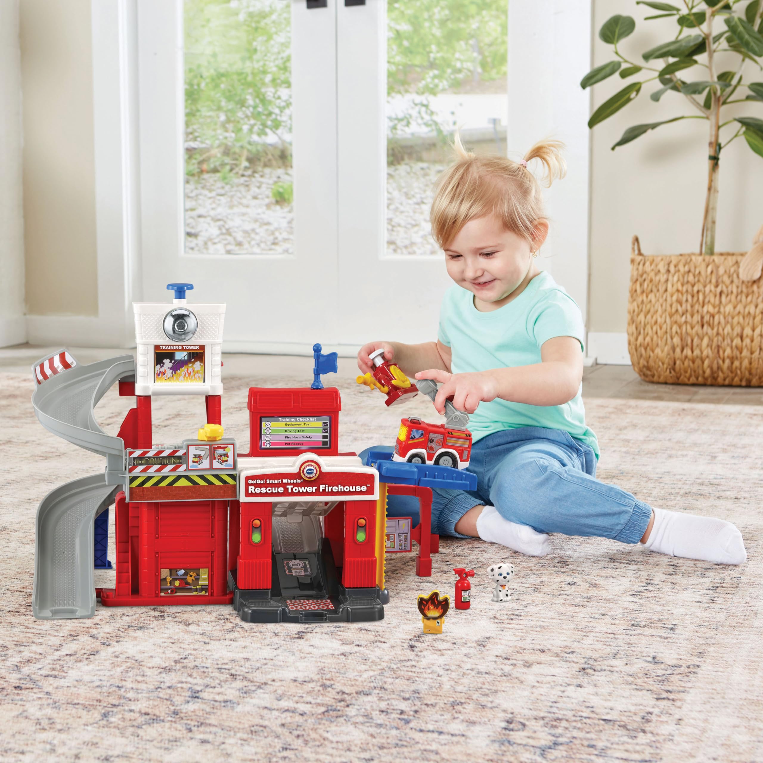 VTech - Parque de Bomberos TutTut Bólidos, Circuito de Coches Interactivo, Playset de Juguete, Incluye Camión de Bomberos, Regalo niños +1 año, Versión ESP