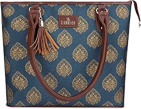 THE CLOWNFISH Percy Printed Handicraft Fabric Handbag for Women Office Bag Ladies Shoulder Bag Tote for Women College Going Girls