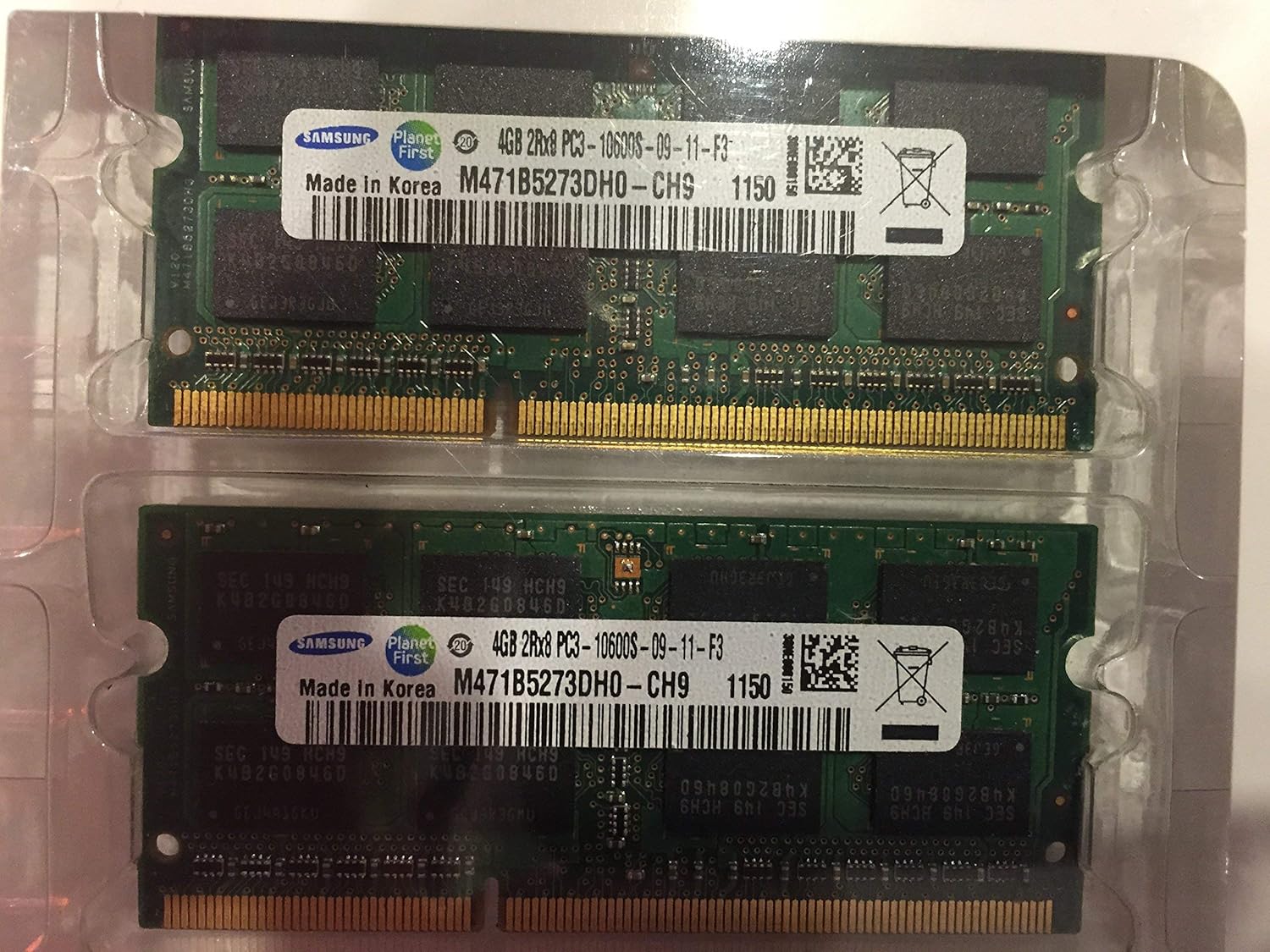 SAMSUNG 8GB kit DDR3 1333 MHz PC3 10600 (2X4GB) SODIMM Laptop Memory