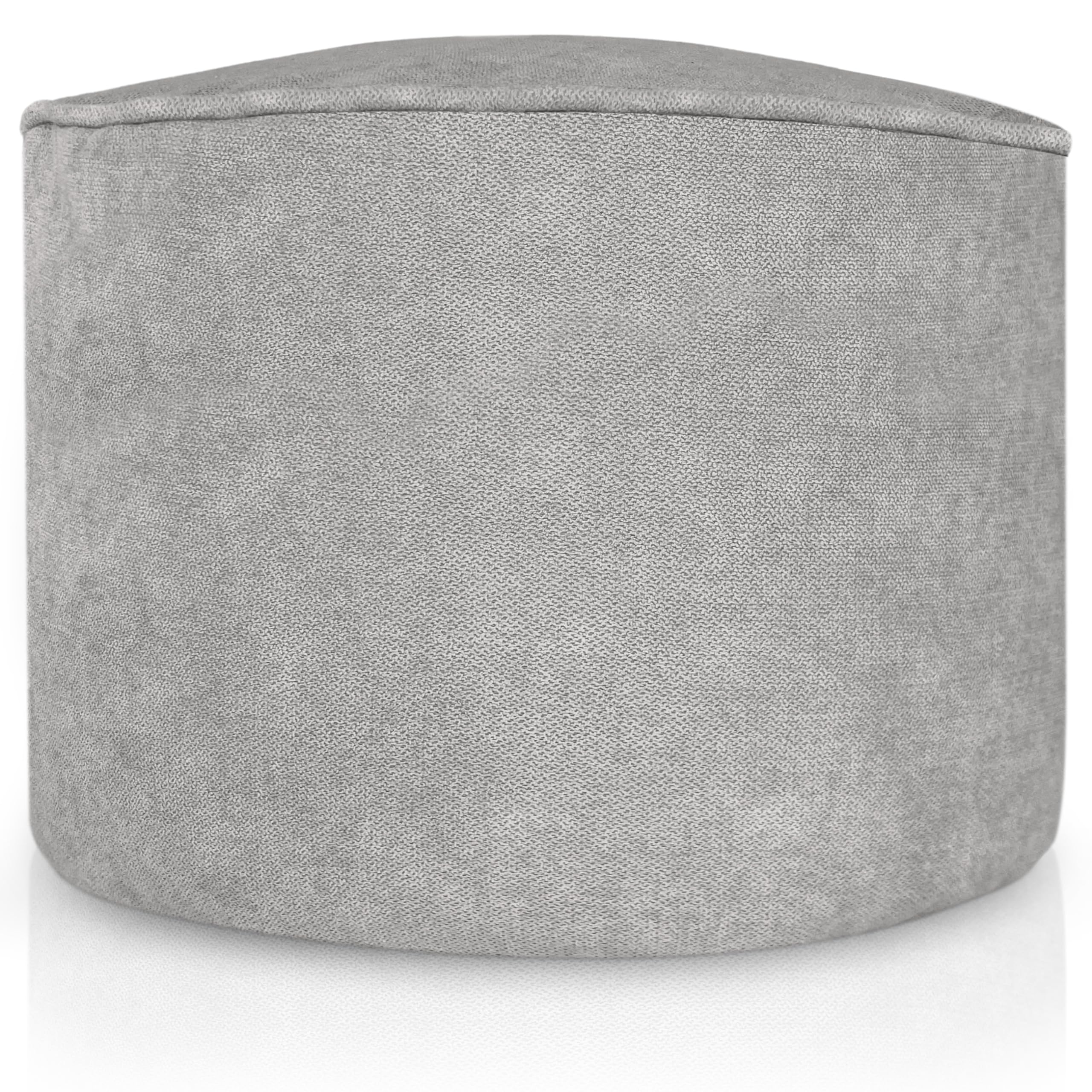 Aiire Reposapies Puff Salon Redondo - Puf Almacenaje de Terciopelo Rústico Moderno o Taburete para Reposa Pies Sofa - Cojin de Suelo XXL para Decoracion Hogar Gris