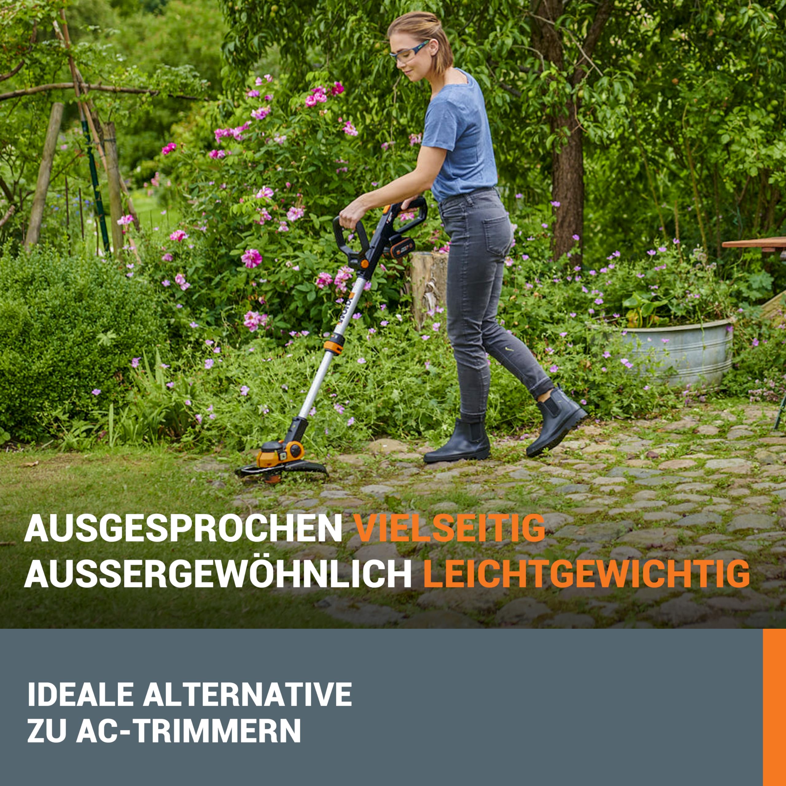 WORX WG163E.9 Akku Rasentrimmer 20V 2-in-1 Rasentrimmer und Kantenschneider
