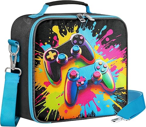 Lonchera para niños, lonchera aislada para niños y niñas, bonita bolsa Bento cuadrada duradera con correa para el hombro para la escuela o picnic,