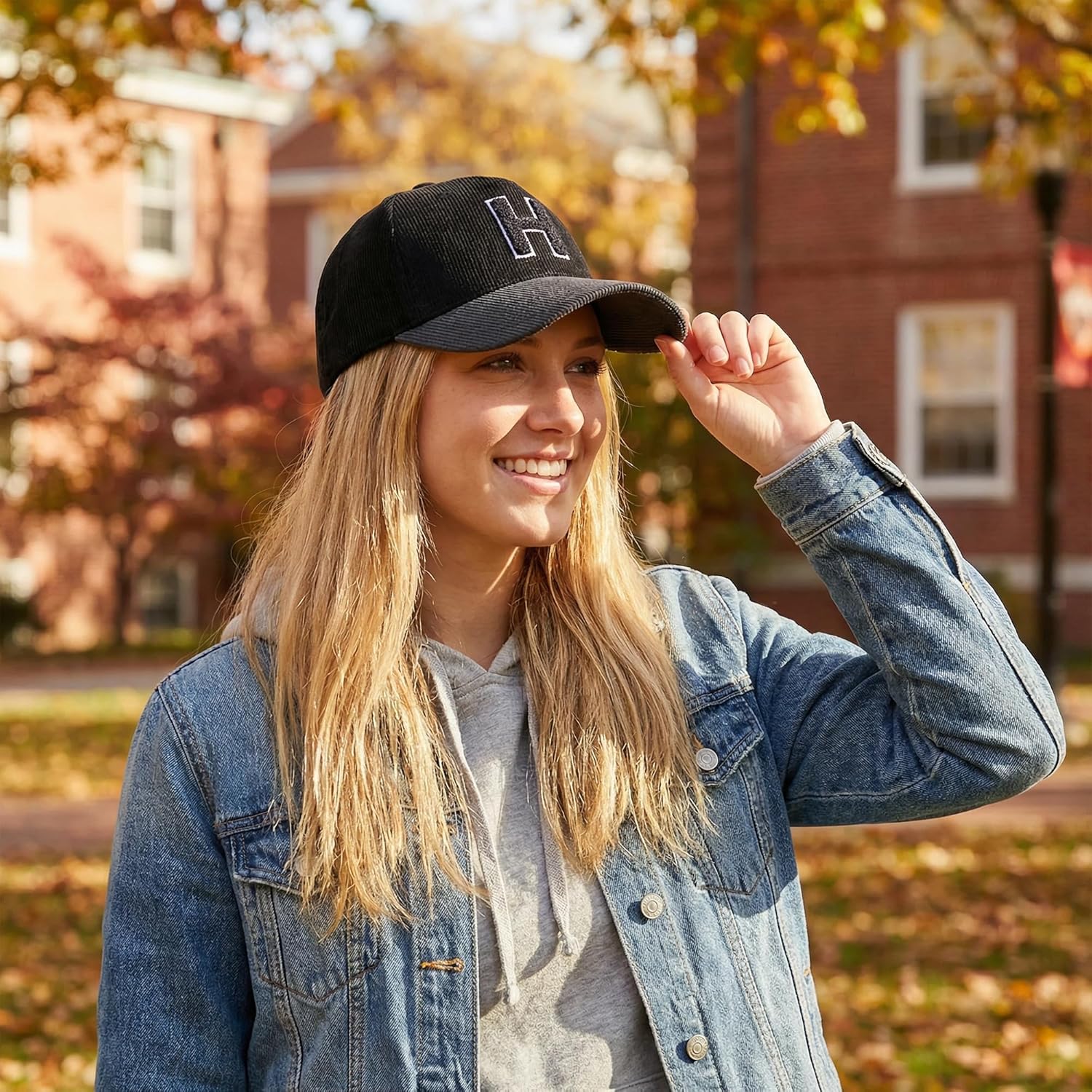 HH HOFNEN Baseball Cap Structured Corduroy Trucker Cap Vintage Adjustable Color Block Outdoor Hat for Men and Women - Image 2