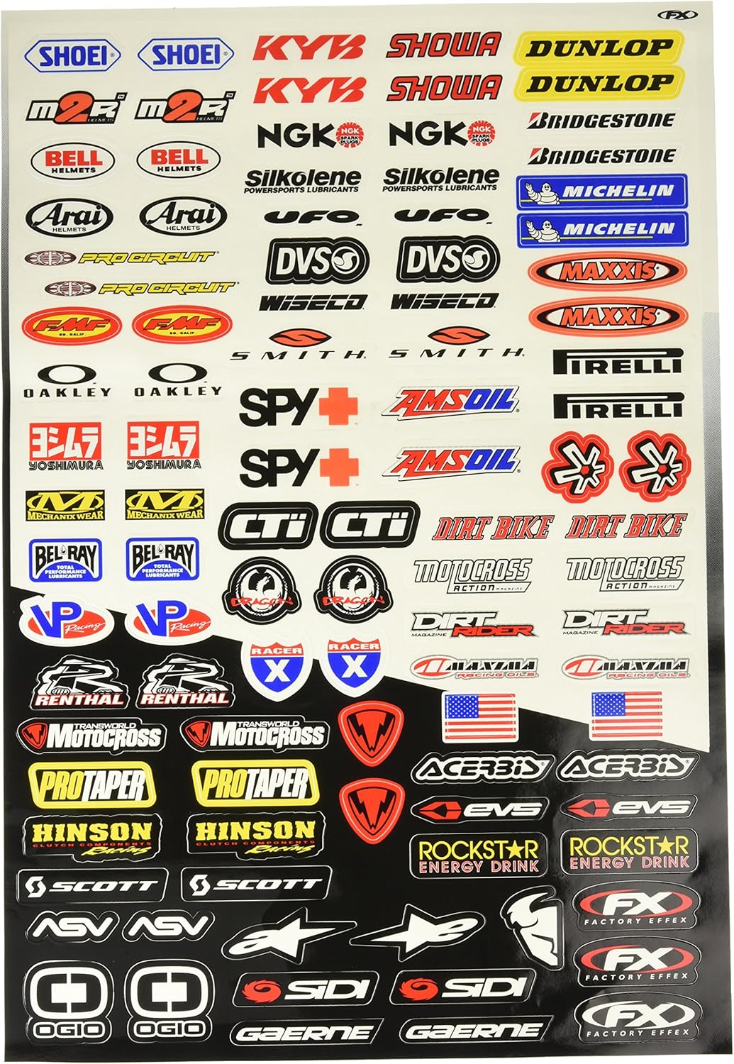 Amazon Factory Effex ファクトリー エフェックス スポンサーロゴマイクロデカールキット バイク用ステッカー デカール 車 バイク