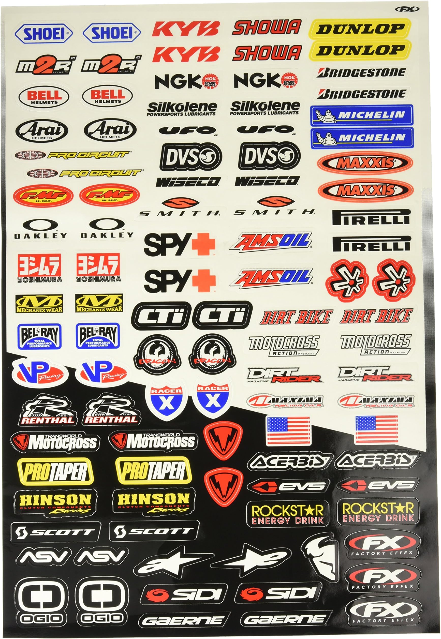 Factory Effex 59-1068014 Micro Sponsor Sticker KIT